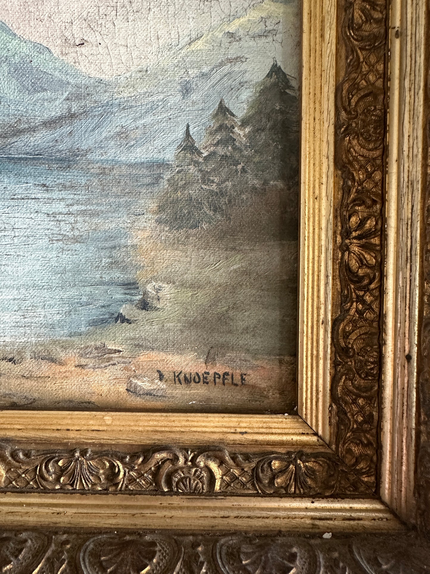 Alpine Boat Painting | Oil On Board