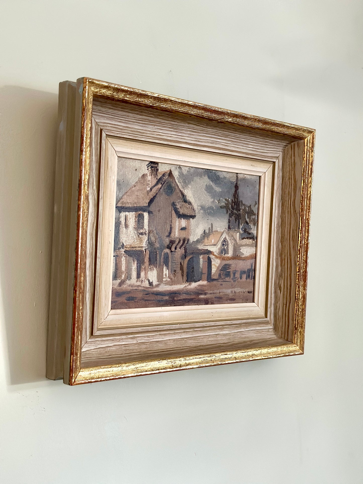 Church Rooftops | Oil On Board Painting