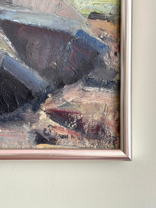 Fishing Boats on Beach | Oil on Canvas