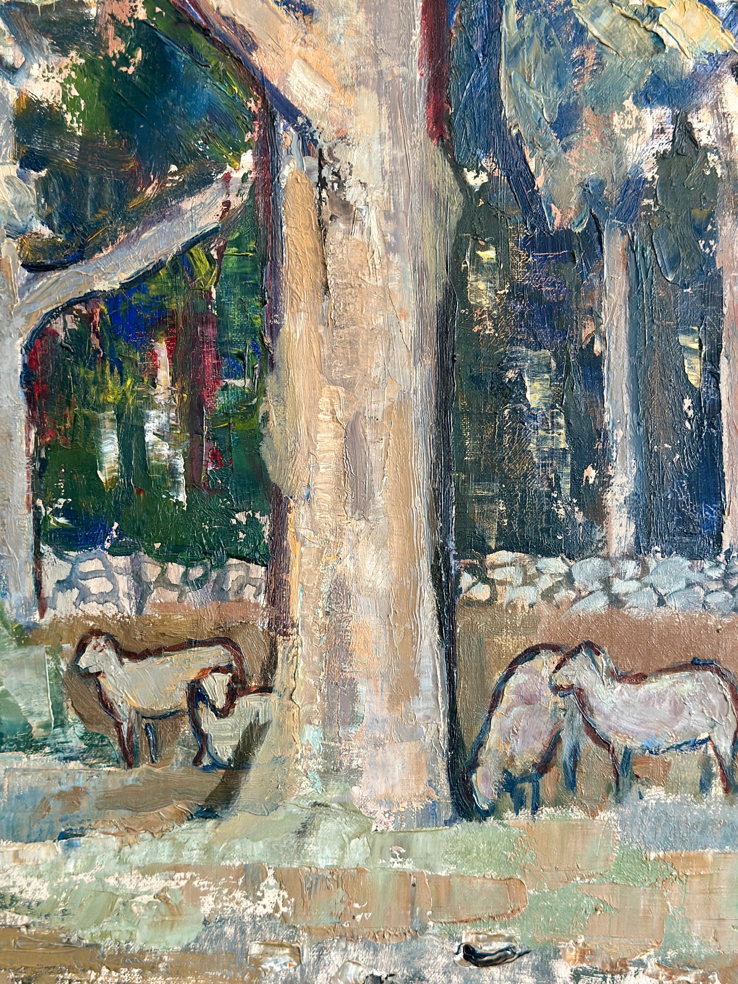Woodland Sheep Grazing | Oil On Canvas Painting