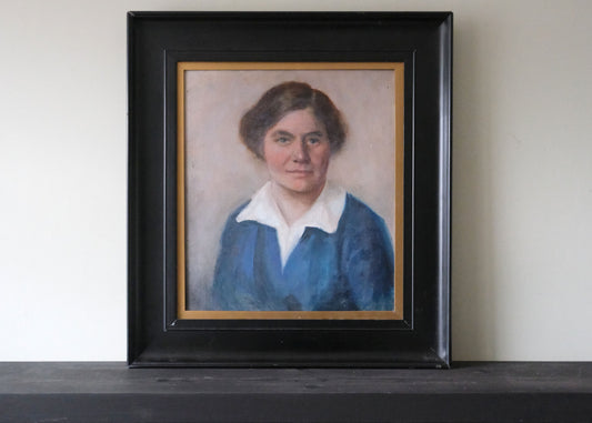 Lady In Blue, Oil On Canvas