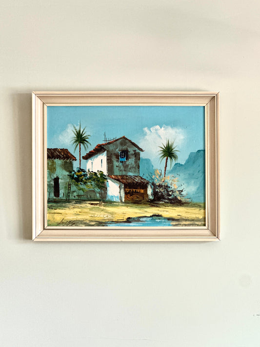 Quiet Hacienda Painting | Oil On Board