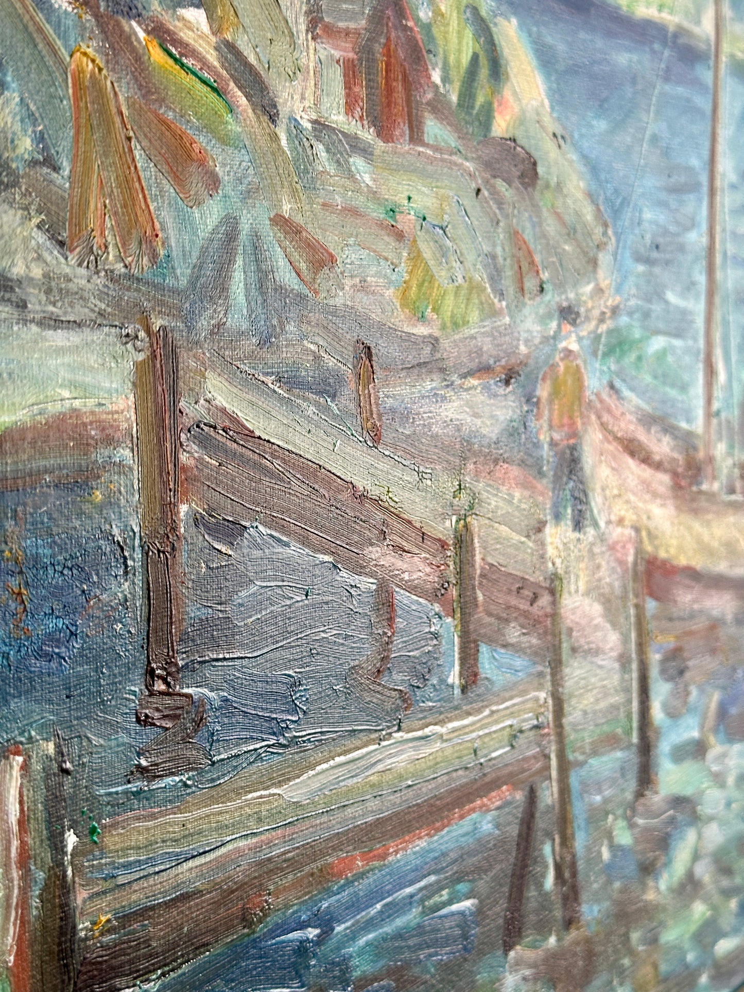 Swedish Harbour| Oil On Board Painting
