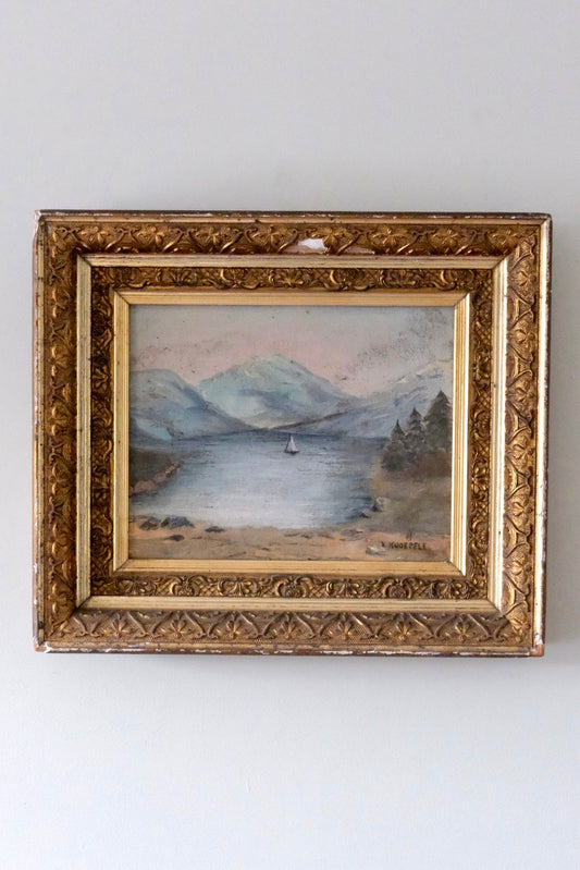 Alpine Boat Painting | Oil On Board
