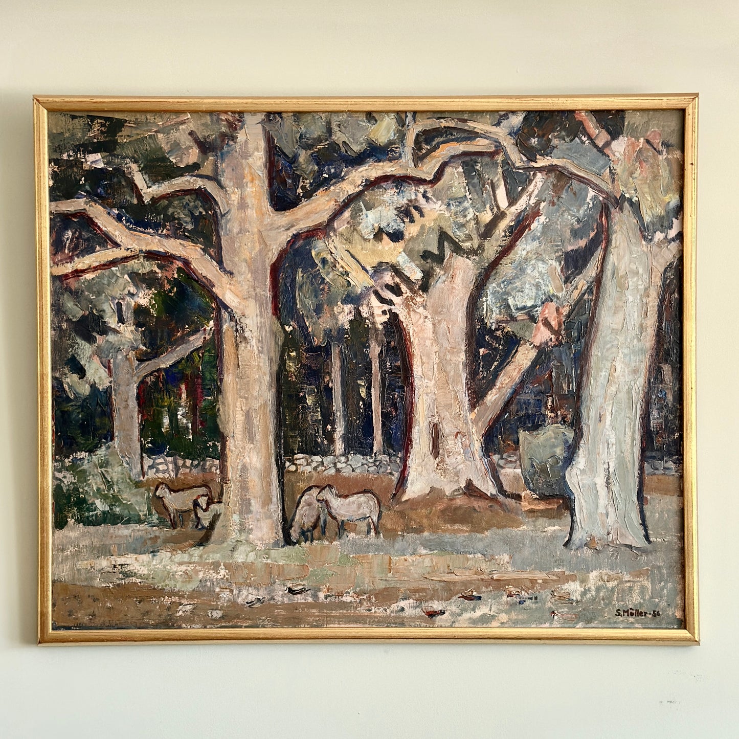 Woodland Sheep Grazing | Oil On Canvas Painting