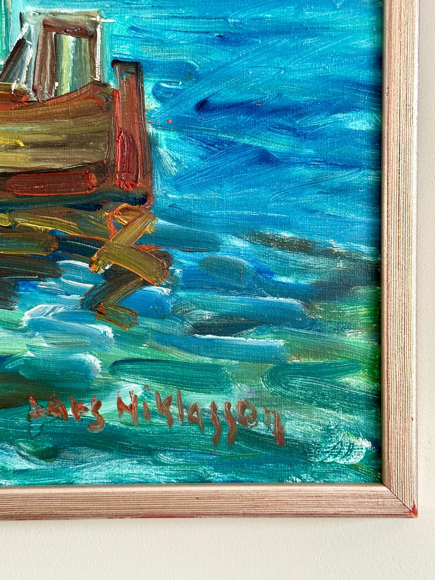 Swedish Harbour| Oil On Board Painting