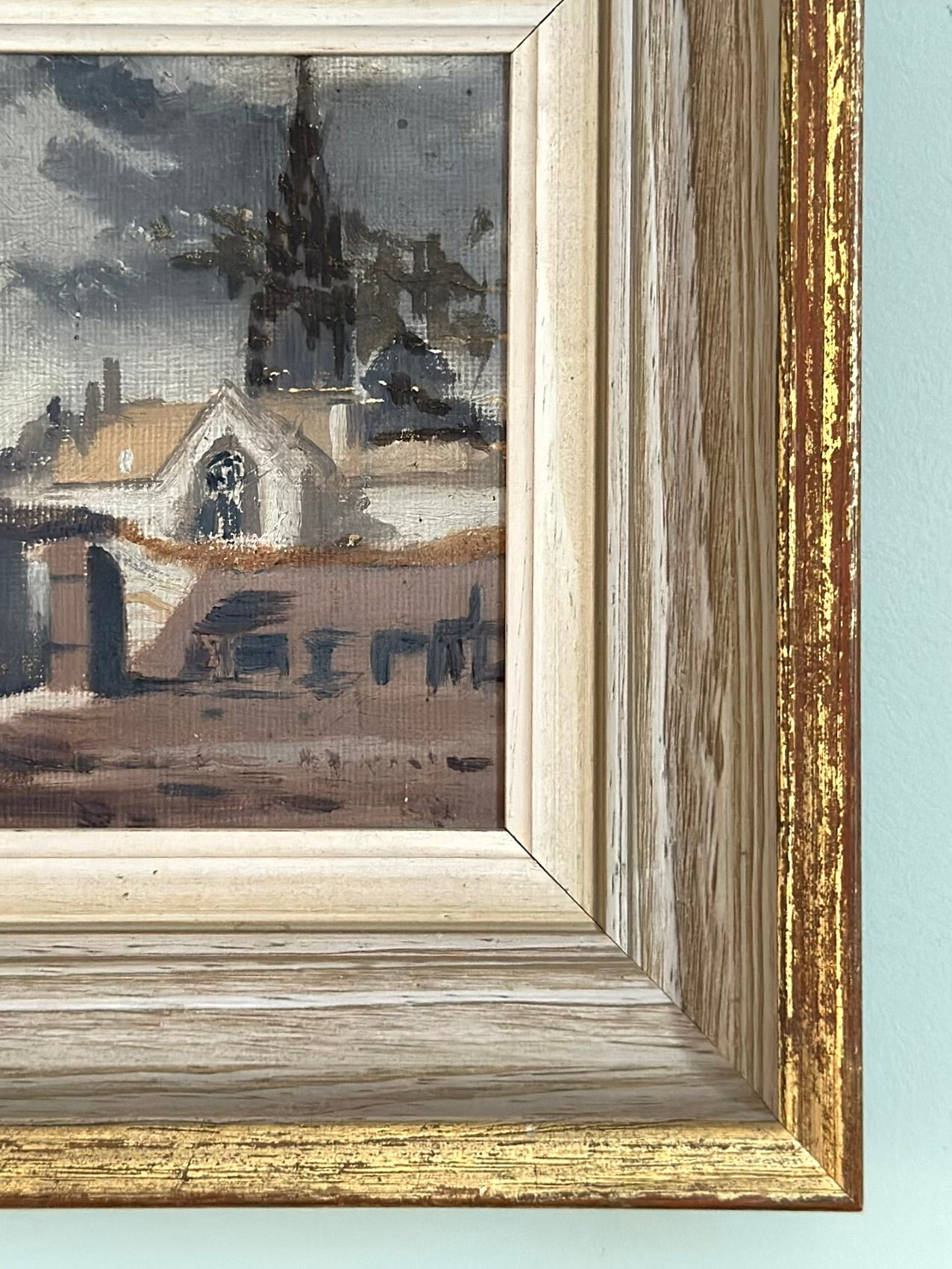 Church Rooftops | Oil On Board Painting