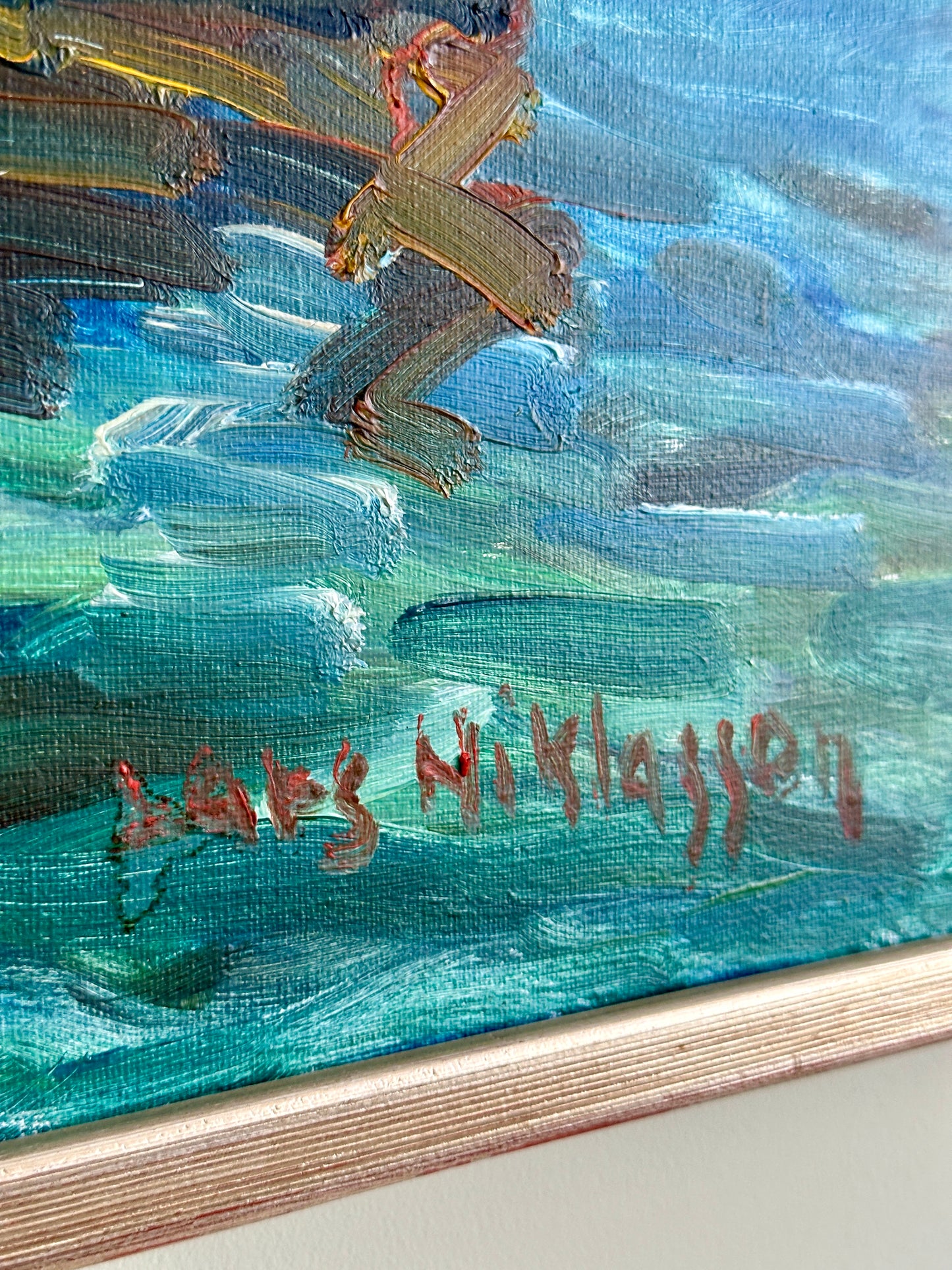 Swedish Harbour| Oil On Board Painting
