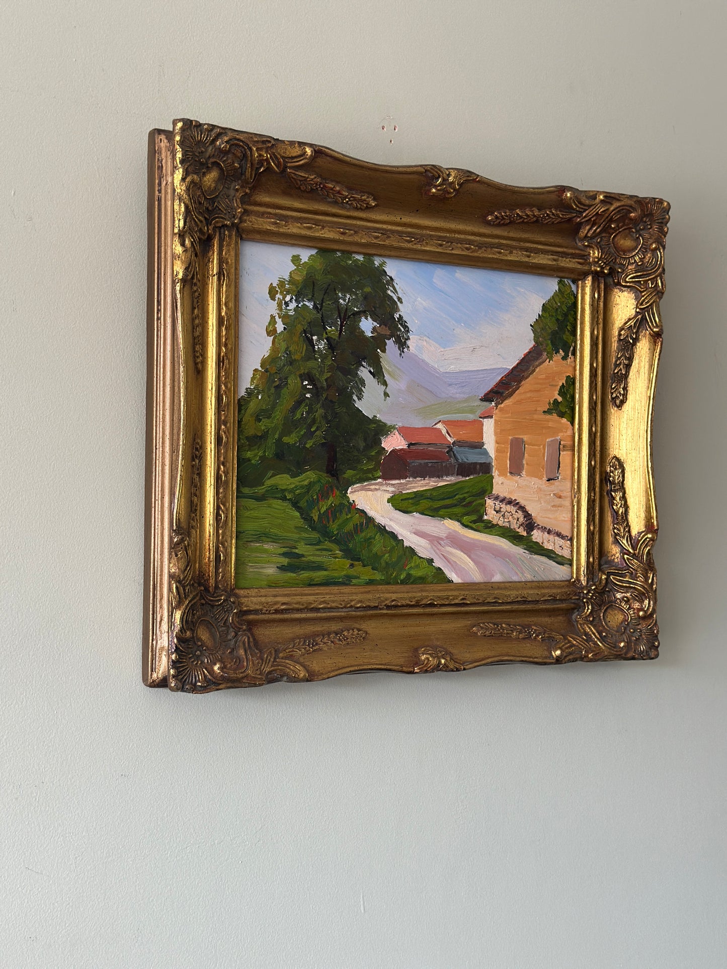 French Village Painting | Oil On Board