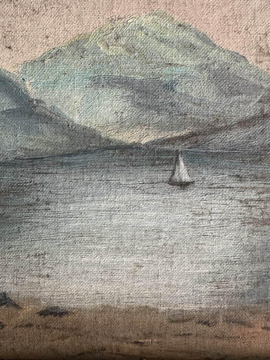 Alpine Boat Painting | Oil On Board