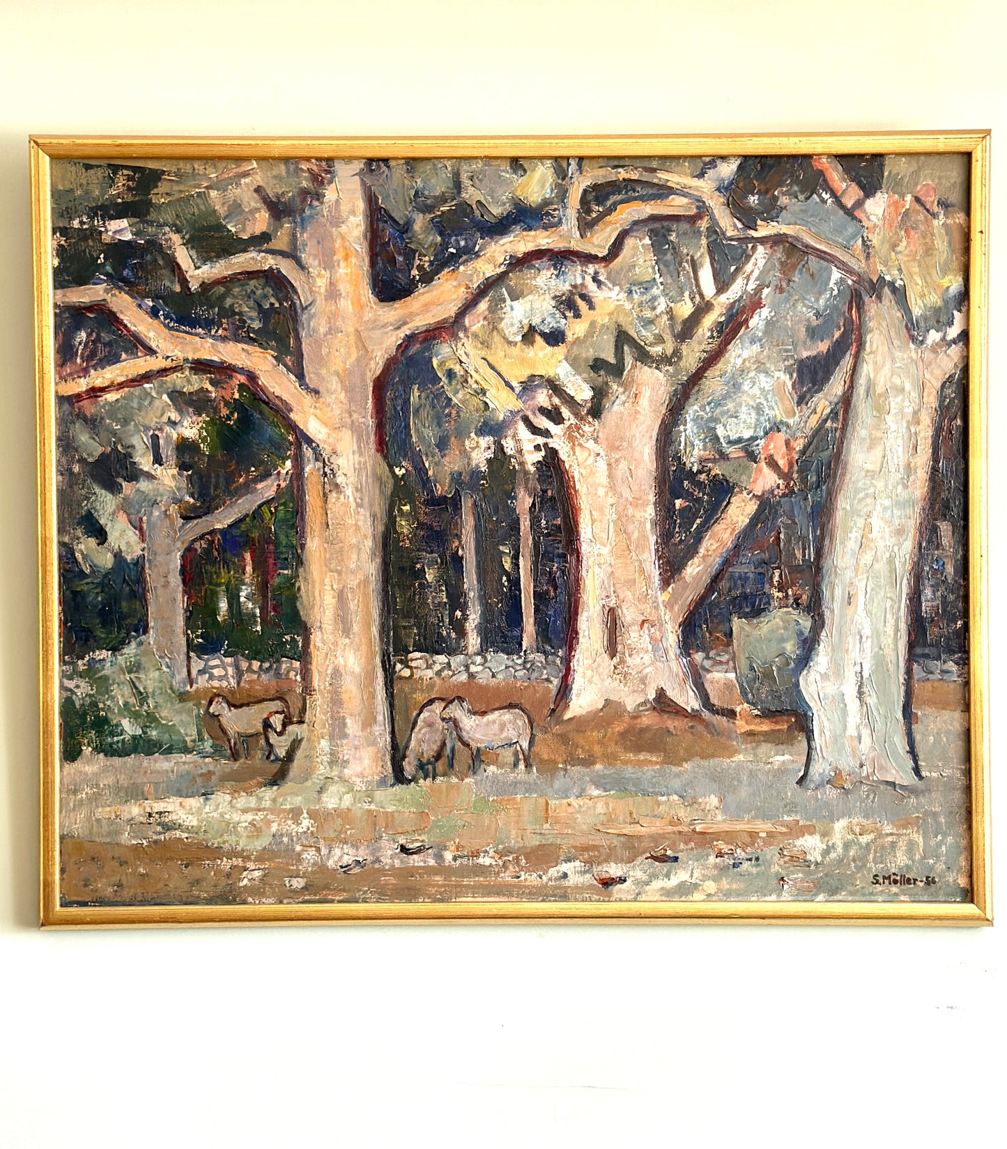 Woodland Sheep Grazing | Oil On Canvas Painting