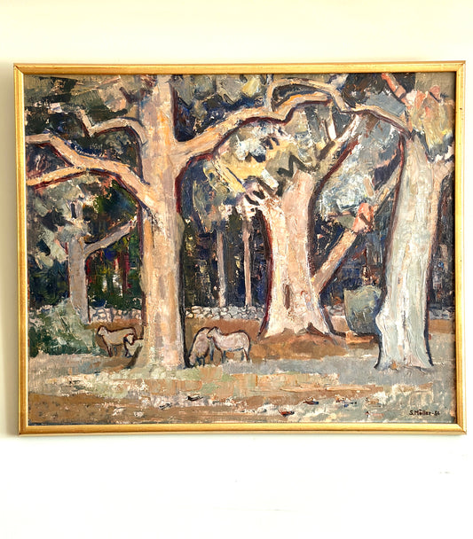 Woodland Sheep Grazing | Oil On Canvas Painting