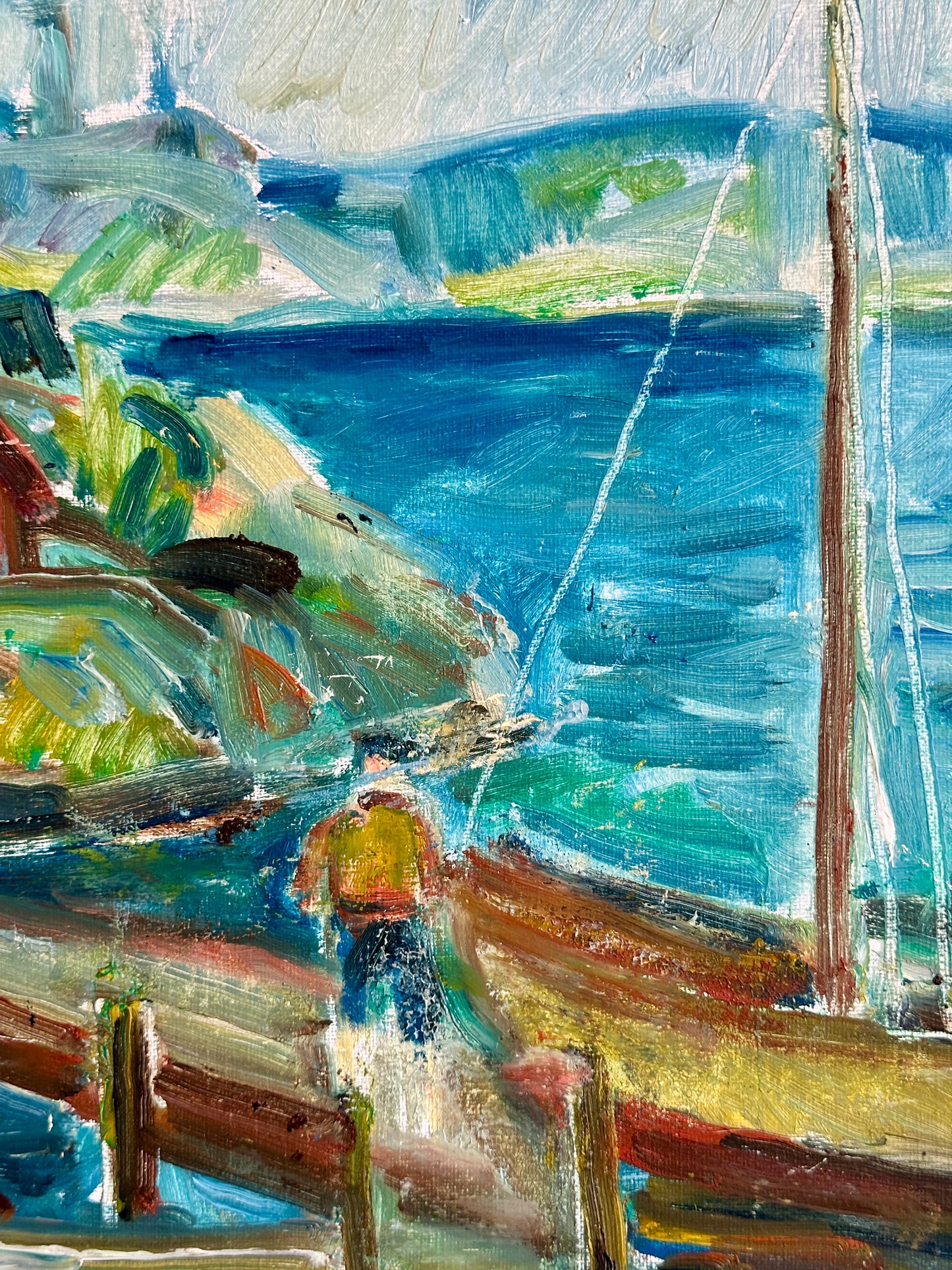 Swedish Harbour| Oil On Board Painting