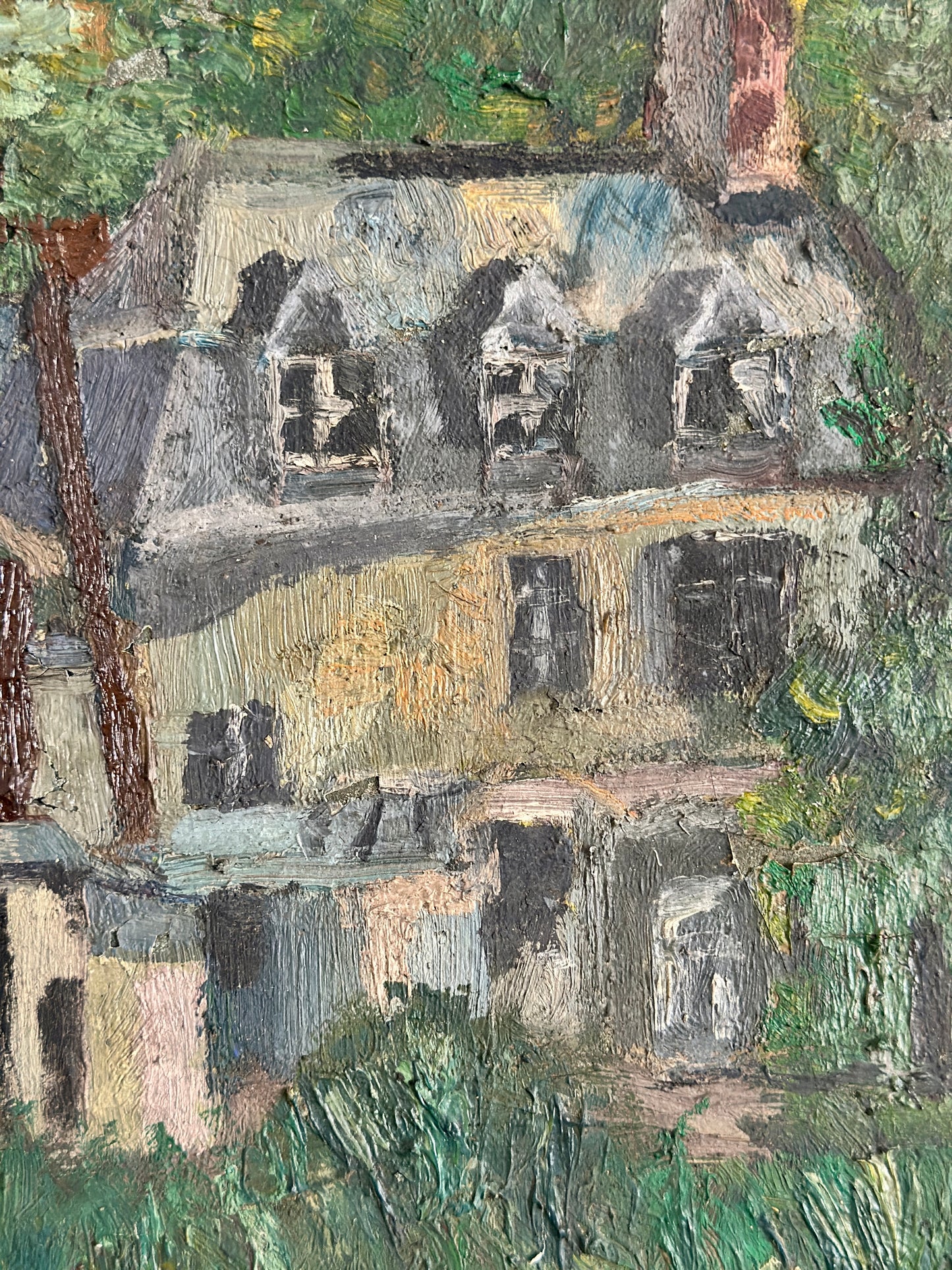 Les Maisons du Village | Oil on Canvas Painting
