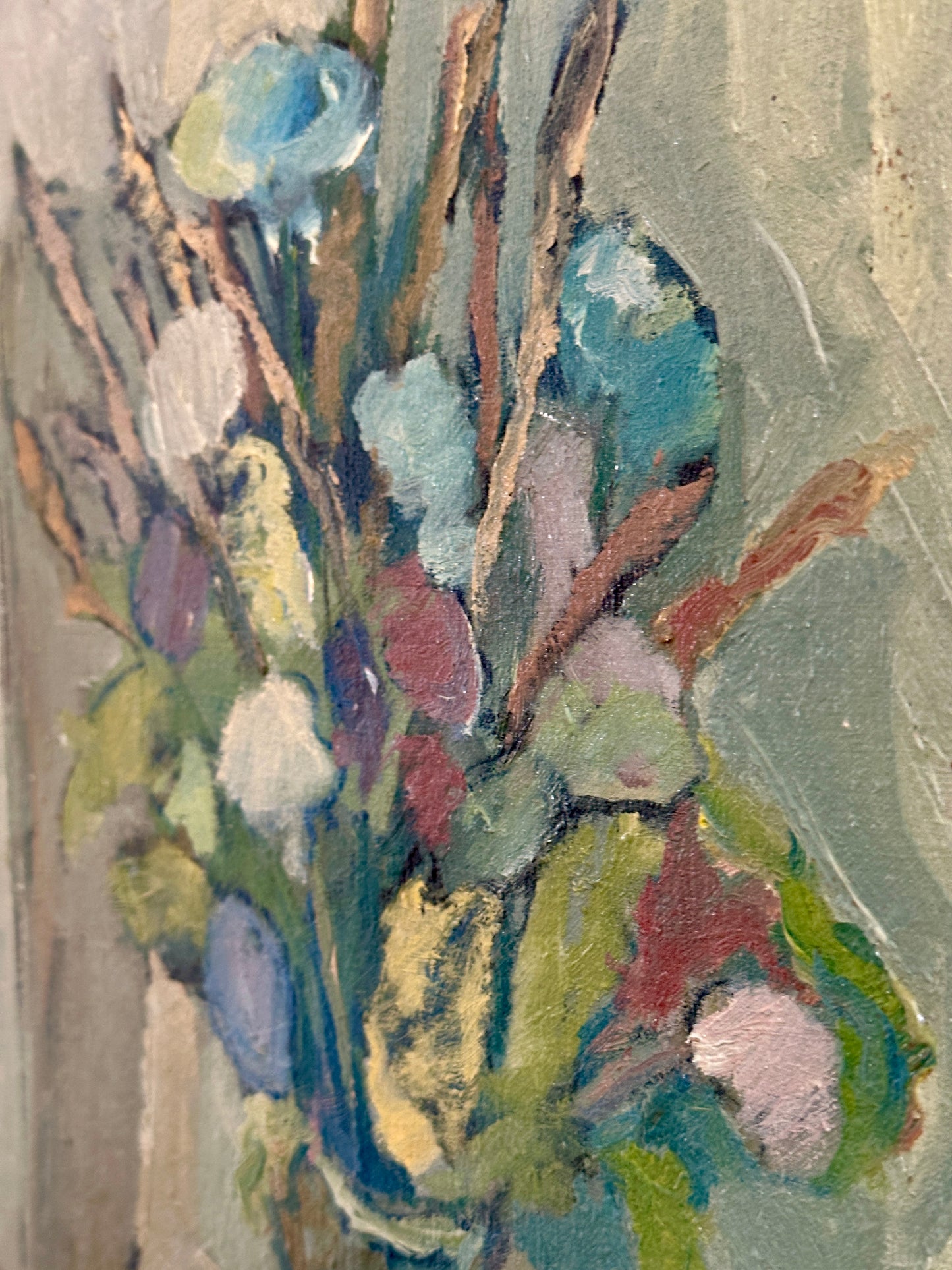 Wildflower Bouquet in a Glass Vase | Oil Painting On Canvas