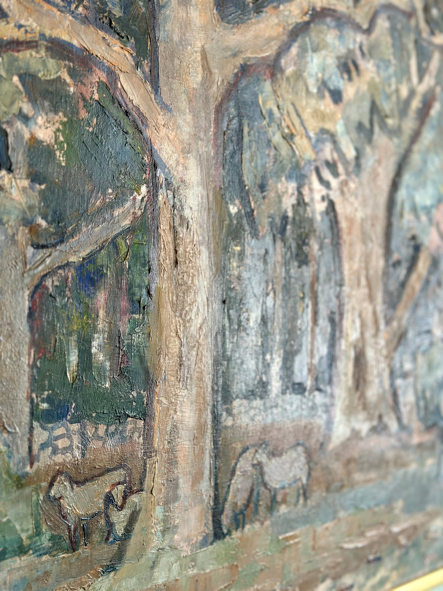 Woodland Sheep Grazing | Oil On Canvas Painting