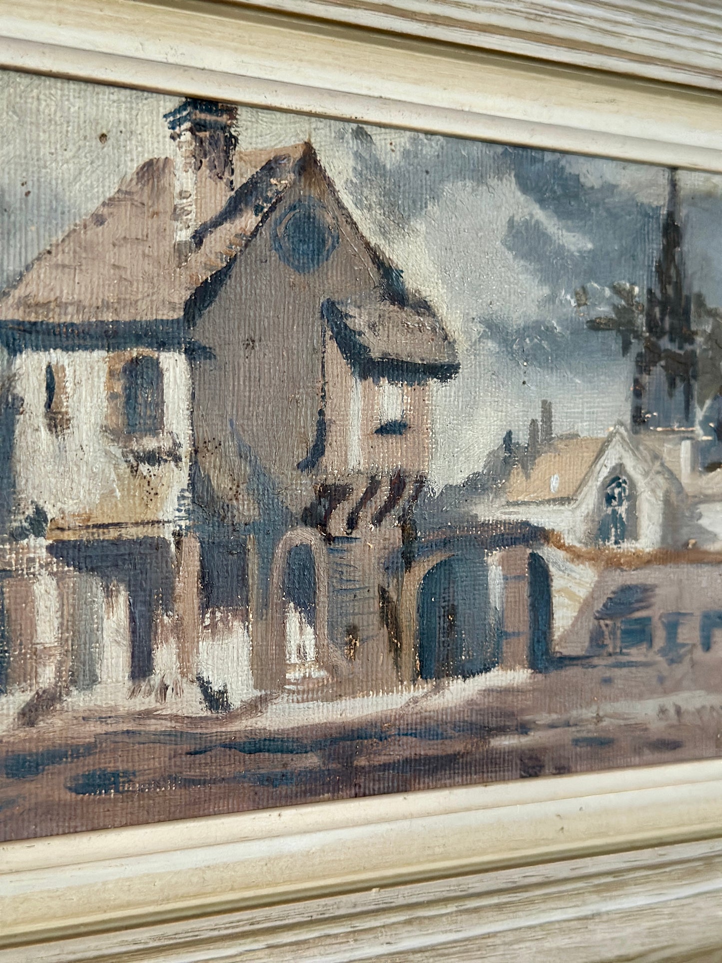 Church Rooftops | Oil On Board Painting