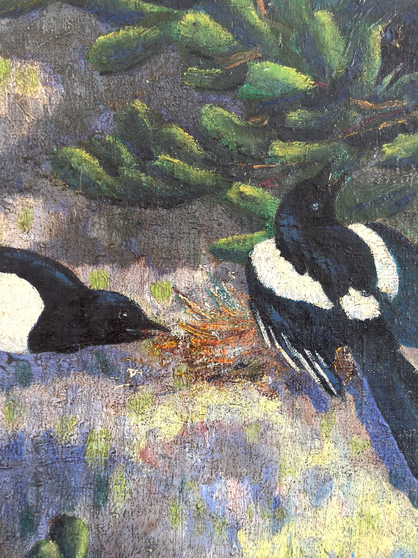 Magpies in the Pines | Original Oil on Canvas