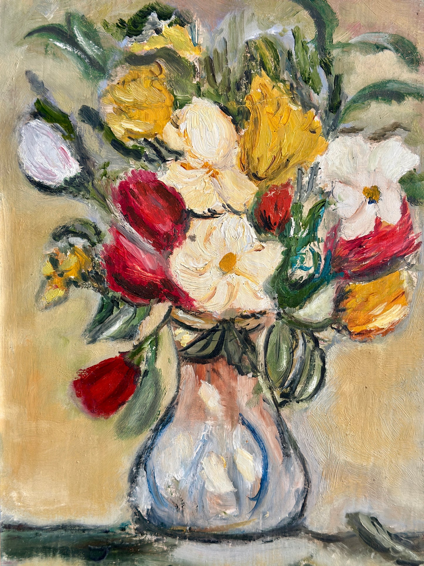 Floral Study | Oil On Board Painting