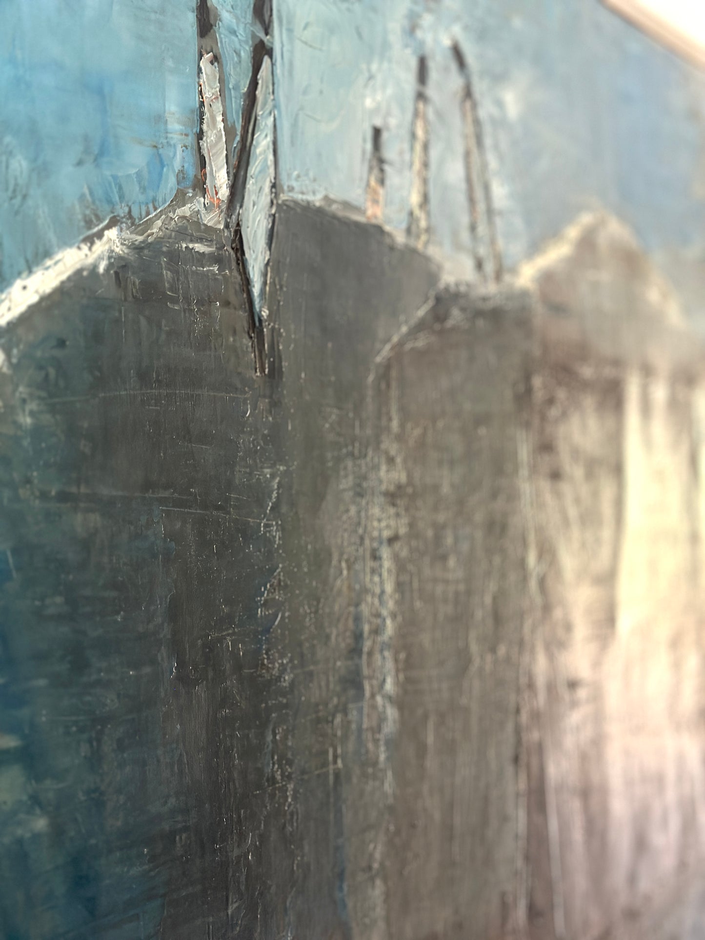 Dark Mountain Figures | Oil Painting On Canvas