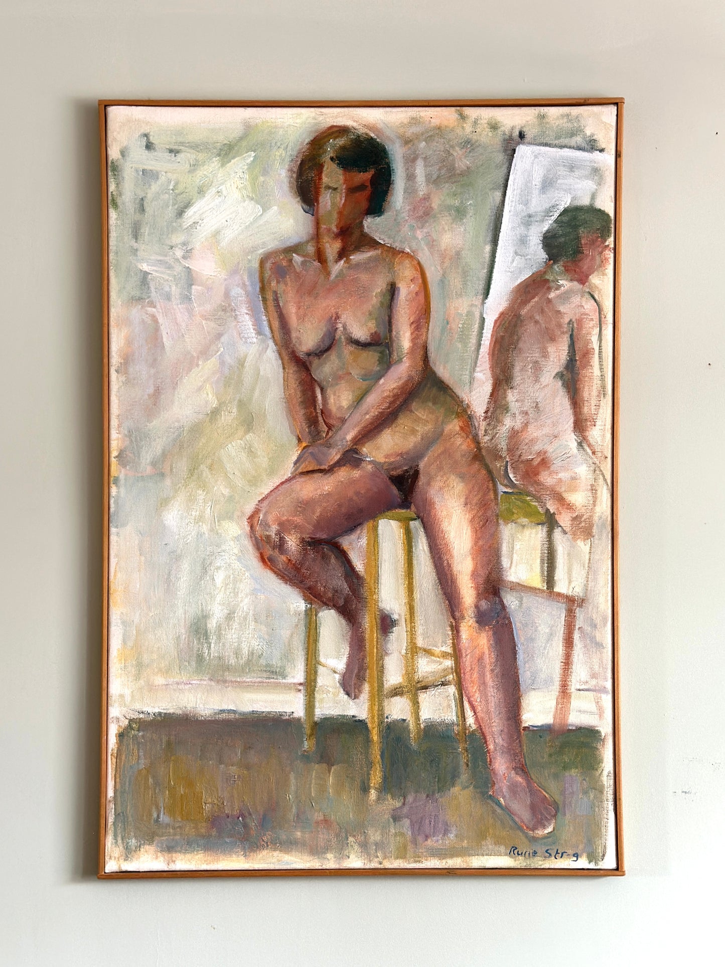 Model at the Mirror | Oil on Canvas Painting