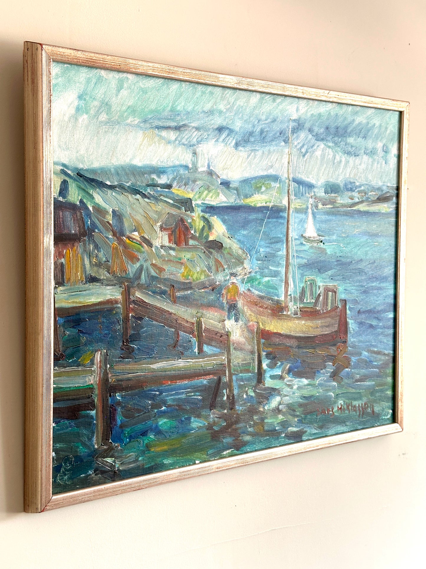 Swedish Harbour| Oil On Board Painting