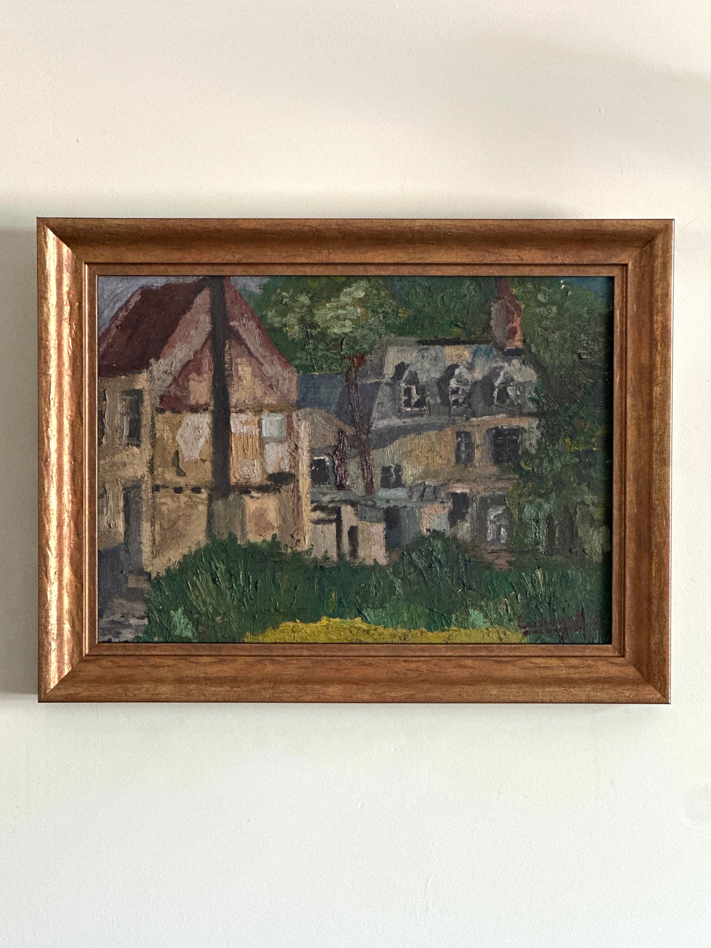 Les Maisons du Village | Oil on Canvas Painting