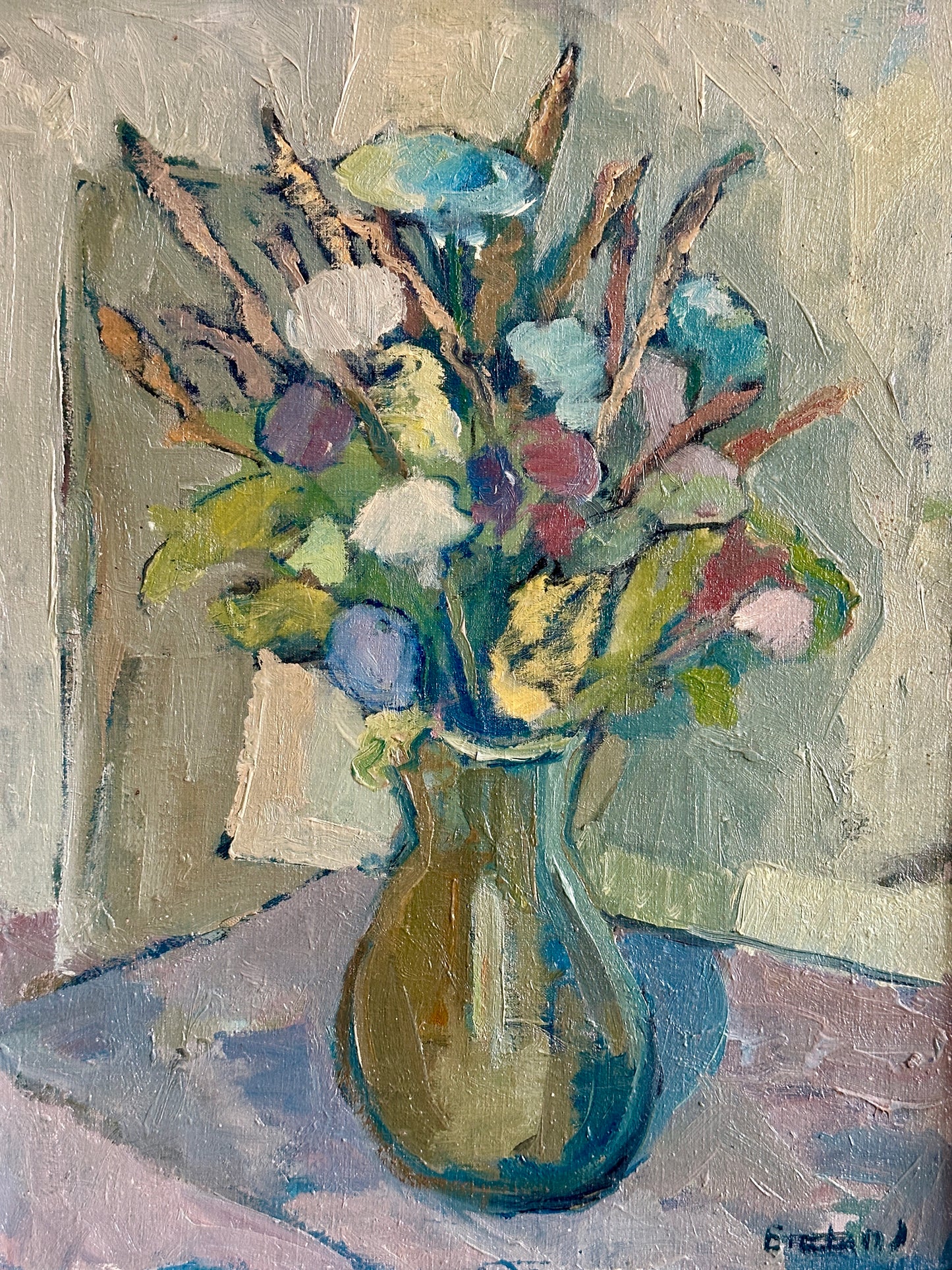 Wildflower Bouquet in a Glass Vase | Oil Painting On Canvas