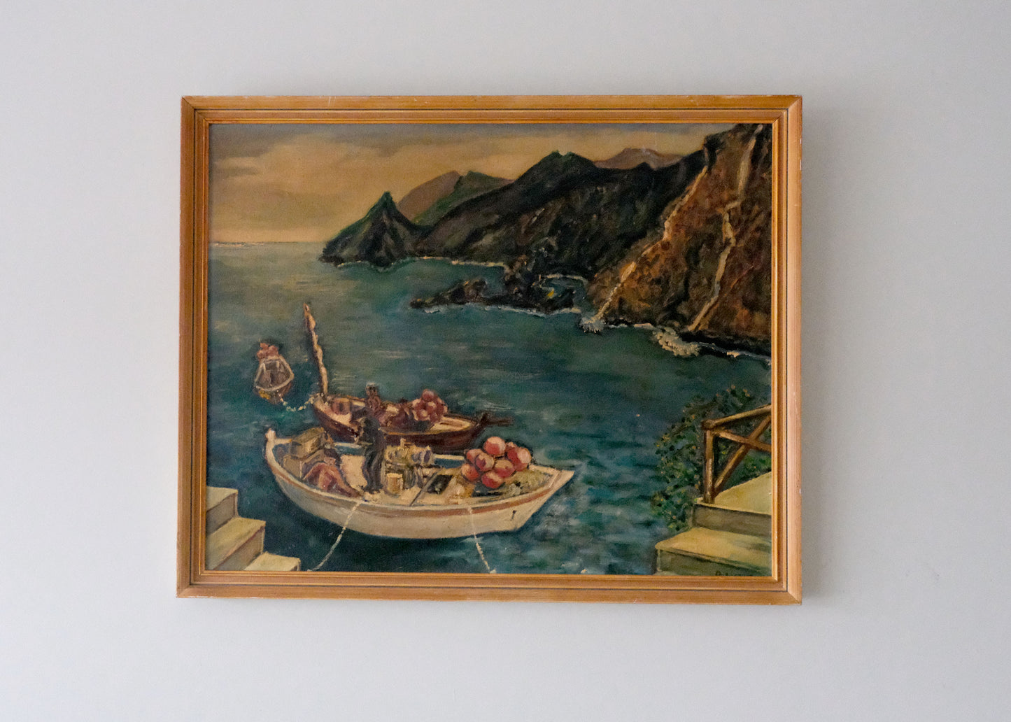 Coastal Harbour Painting | Oil On Board