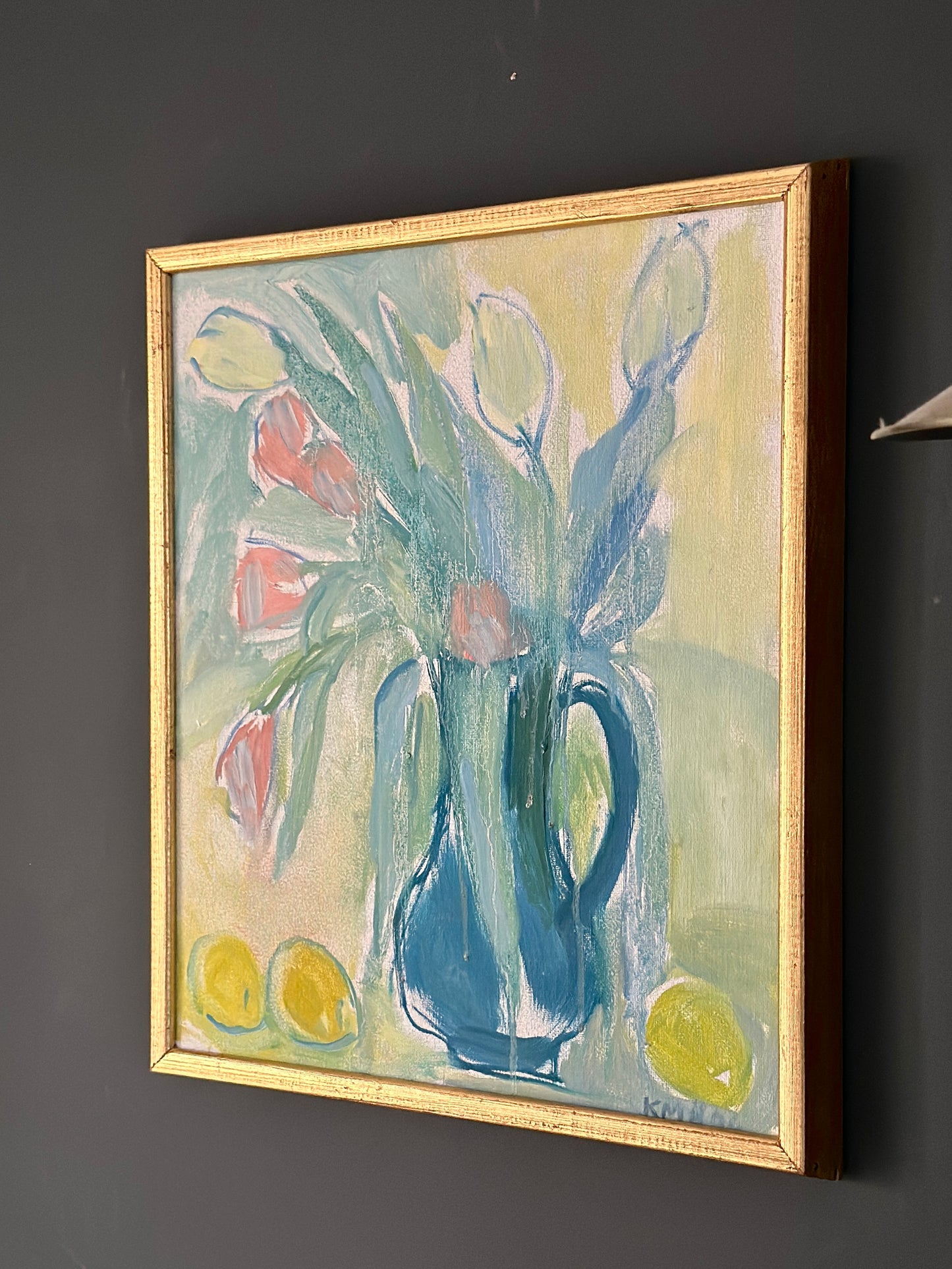 Tulips & Yellow Apples - 1950 | Oil Painting On Canvas