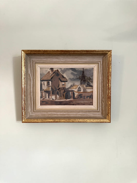 Church Rooftops | Oil On Board Painting