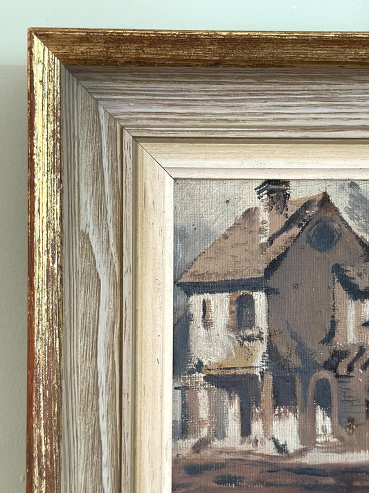 Church Rooftops | Oil On Board Painting