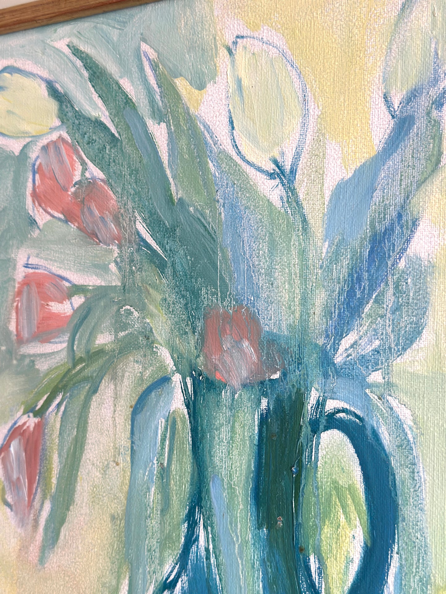 Tulips & Yellow Apples - 1950 | Oil Painting On Canvas