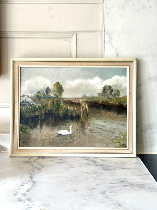 Swan Painting | Oil On Board