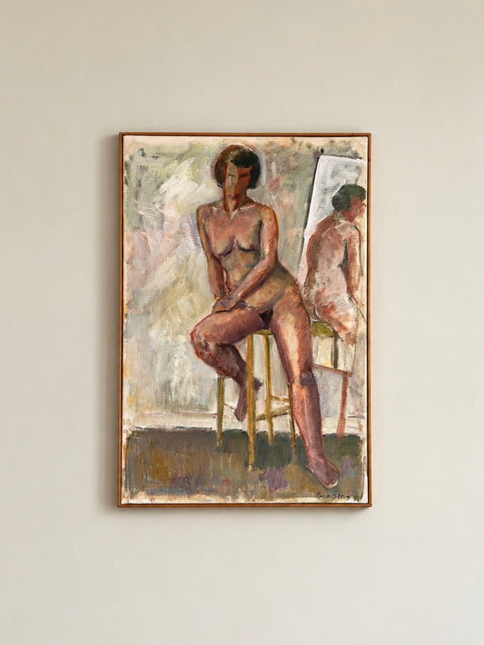 Model at the Mirror | Oil on Canvas Painting