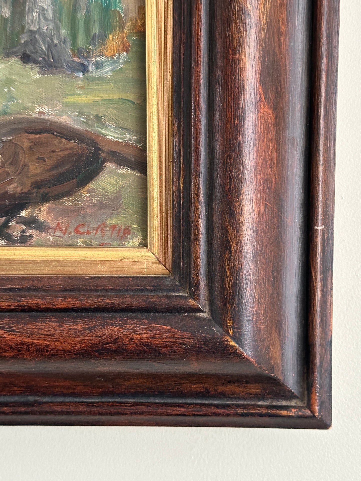 Turkeys In The Farmyard | Oil On Canvas Painting