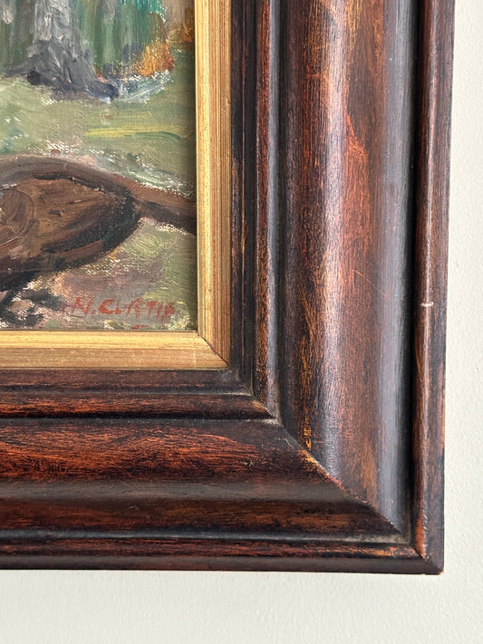 Turkeys In The Farmyard | Oil On Canvas Painting