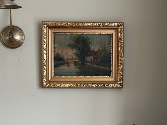 Landcape Farm Oil Painting - Signed