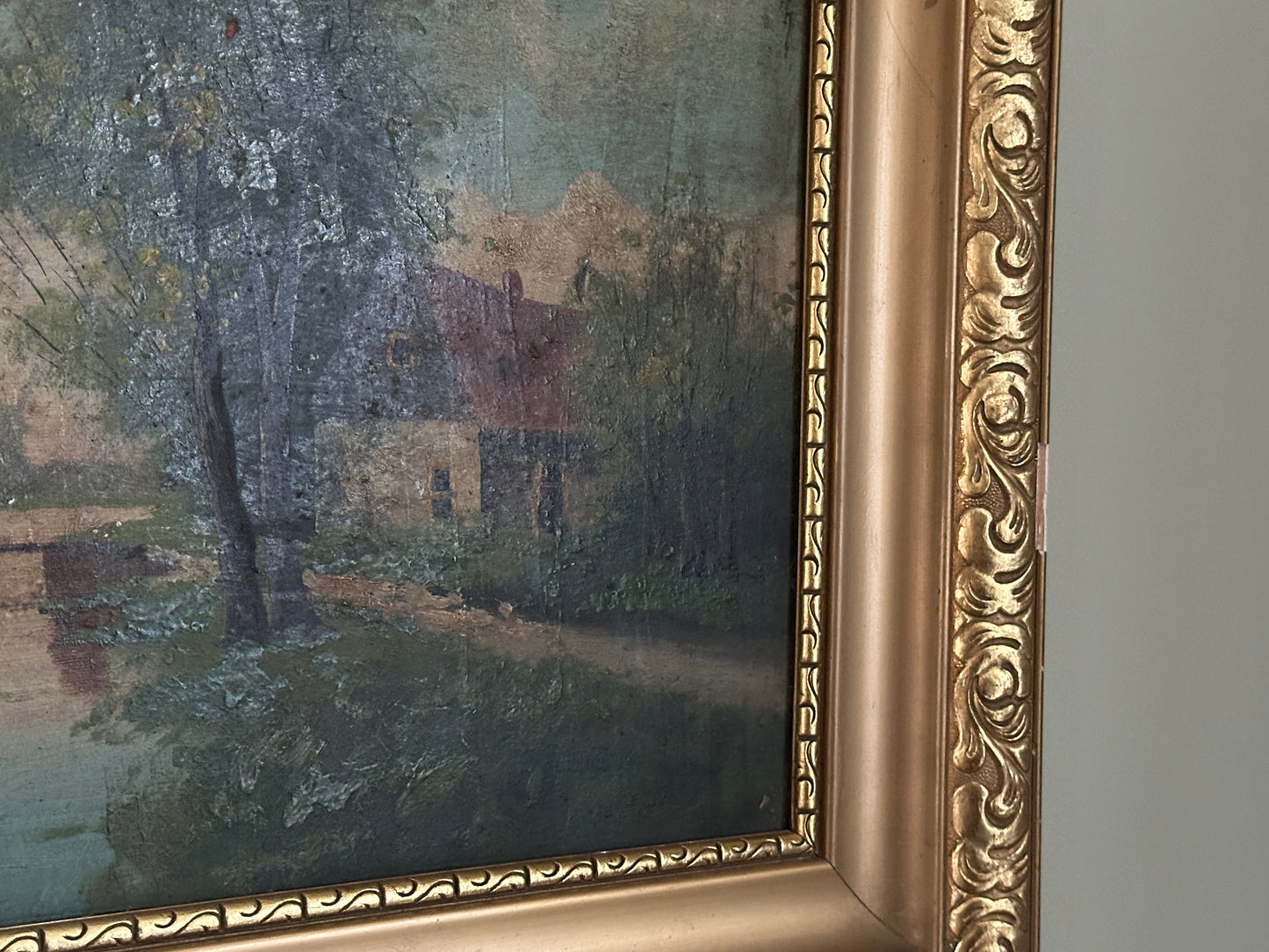 Landcape Farm Oil Painting - Signed