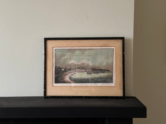 1830 Macau Harbour Scene, Gouache on pith paper