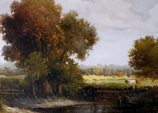 English Landscape, Oil On Canvasboard