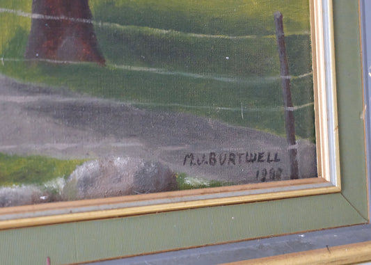 Stone Cottage, Oil On Board